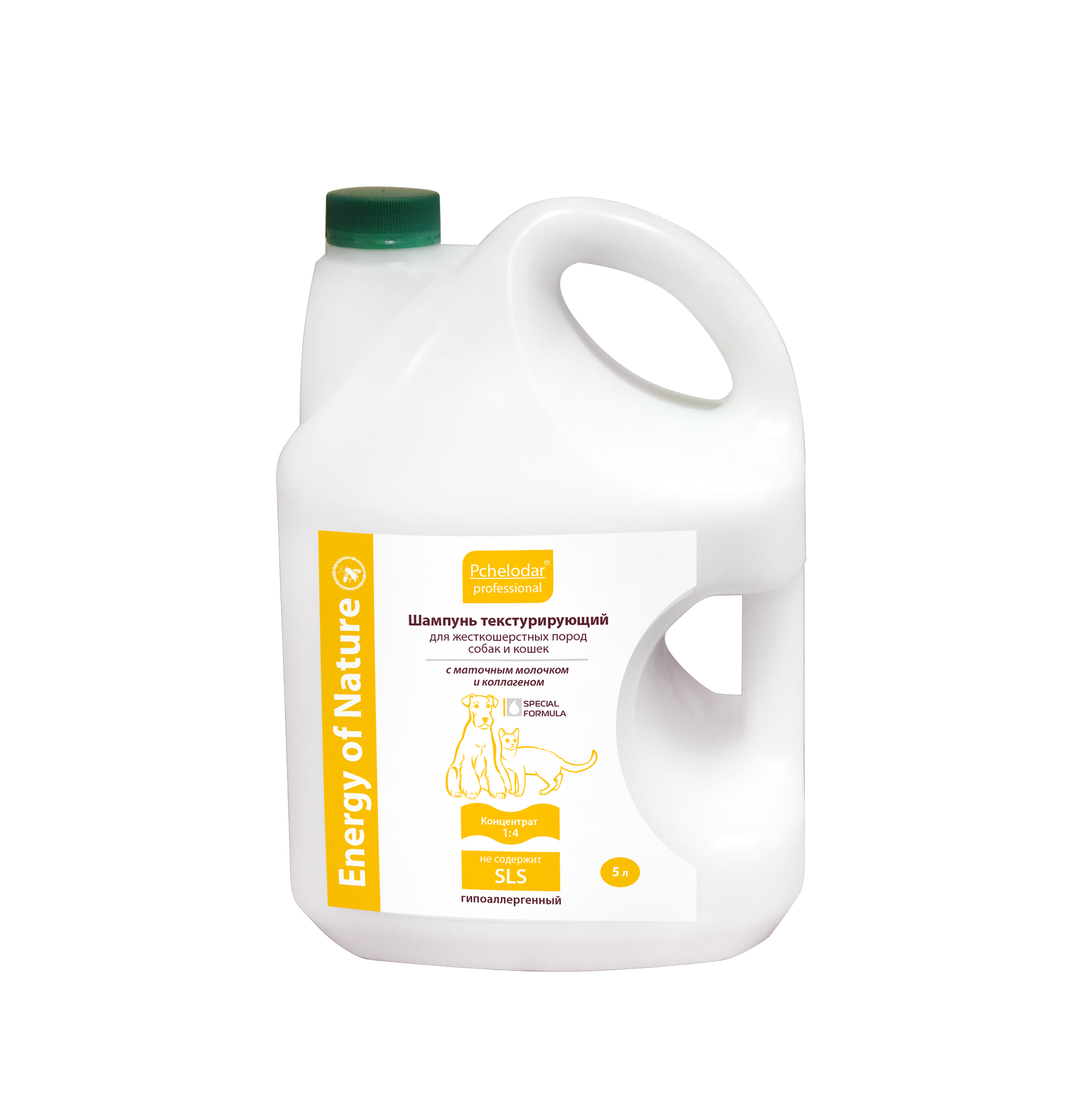ШАМПУНЬ ТЕКСТУРИРУЮЩИЙ для жесткошерстных пород собак и кошек 5 л. Концентрат 1:4
