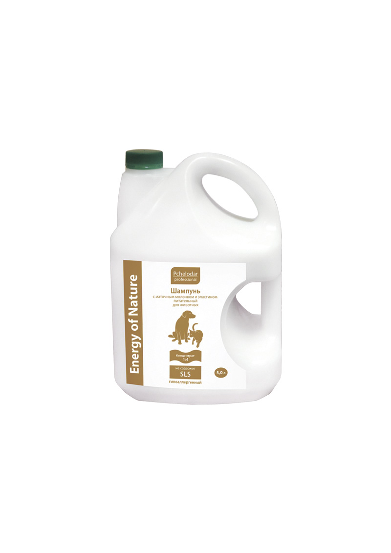 ШАМПУНЬ ПИТАТЕЛЬНЫЙ с маточным молочком и эластином 5 л.